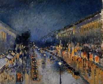 卡米耶 畢沙羅 Boulevard Montmartre, Night Effect